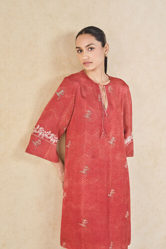Roisin Handcrafted Ajrakh Co-ord - Red, Red, image 5